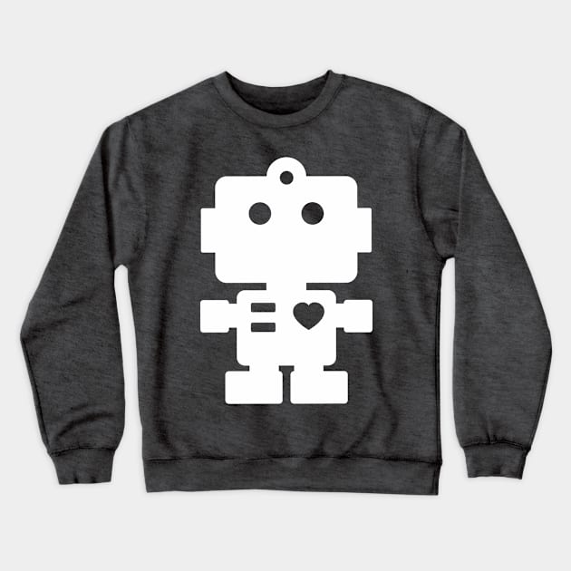 White Robot Crewneck Sweatshirt by XOOXOO